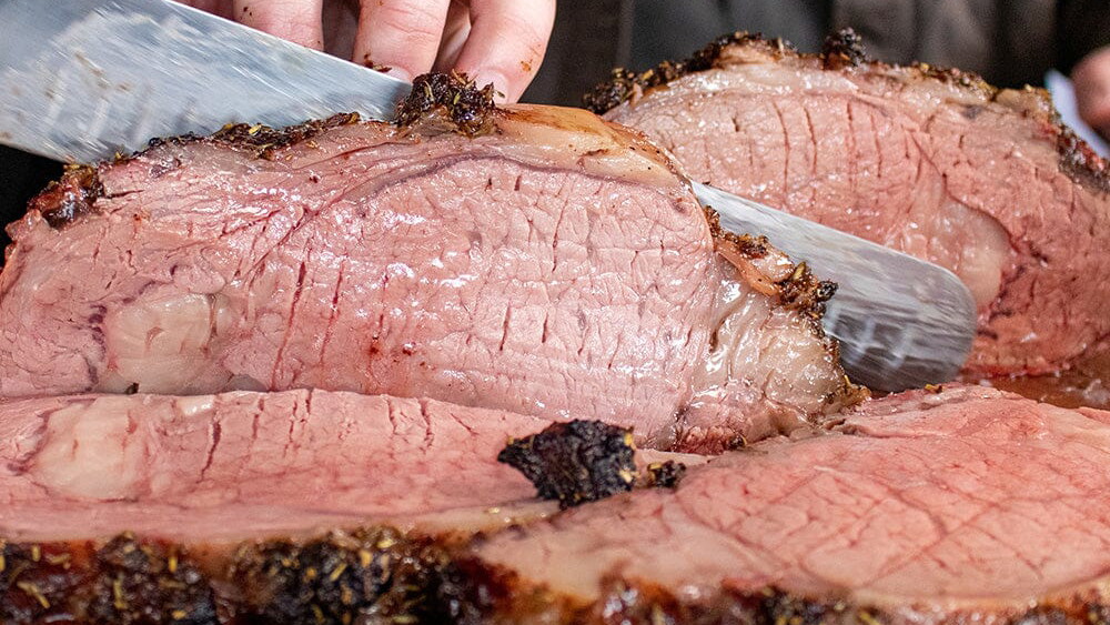 Image of Herb-Crusted Prime Rib on the Weber Kettle Grill