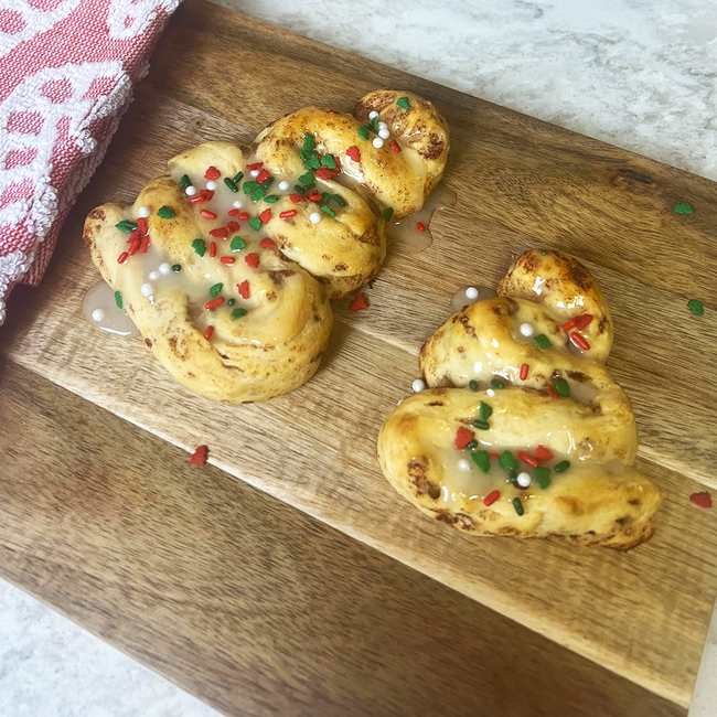 Image of Festive Christmas Tree Cinnamon Rolls