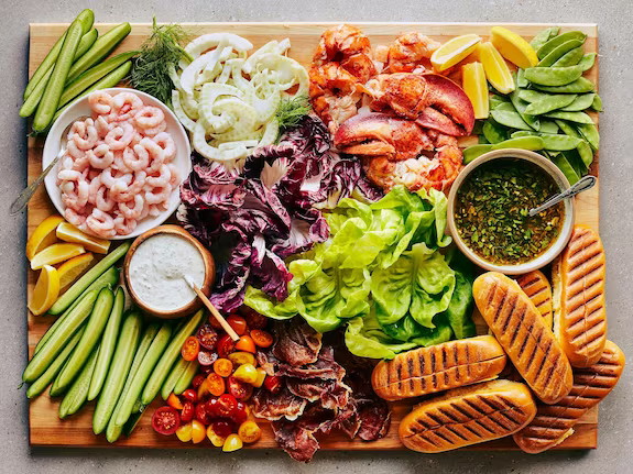 Planche de homard et de crevettes