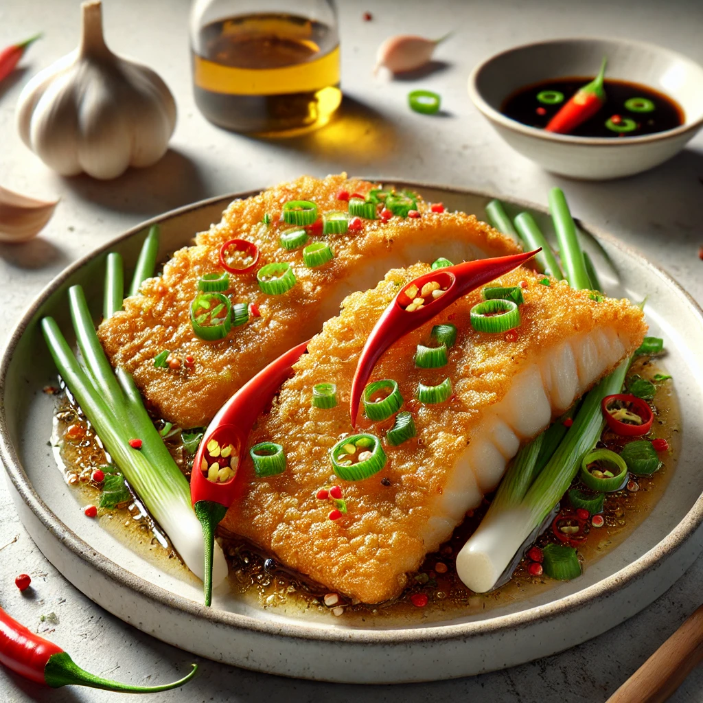 Image of Pan-Fried Fish with Ginger and Scallions