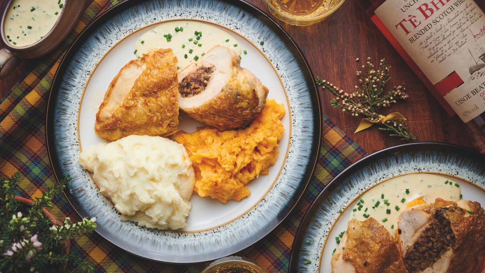 Image of Chicken stuffed with haggis in a whisky sauce