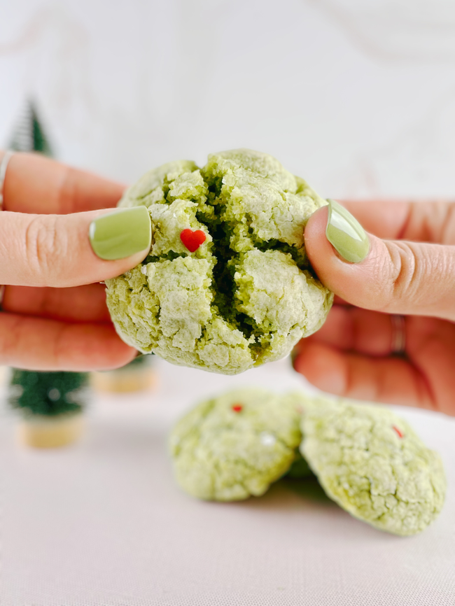 Image of  💚🍵 Matcha Grinch Cookies Recipe: A Festive Holiday Treat 🎄✨