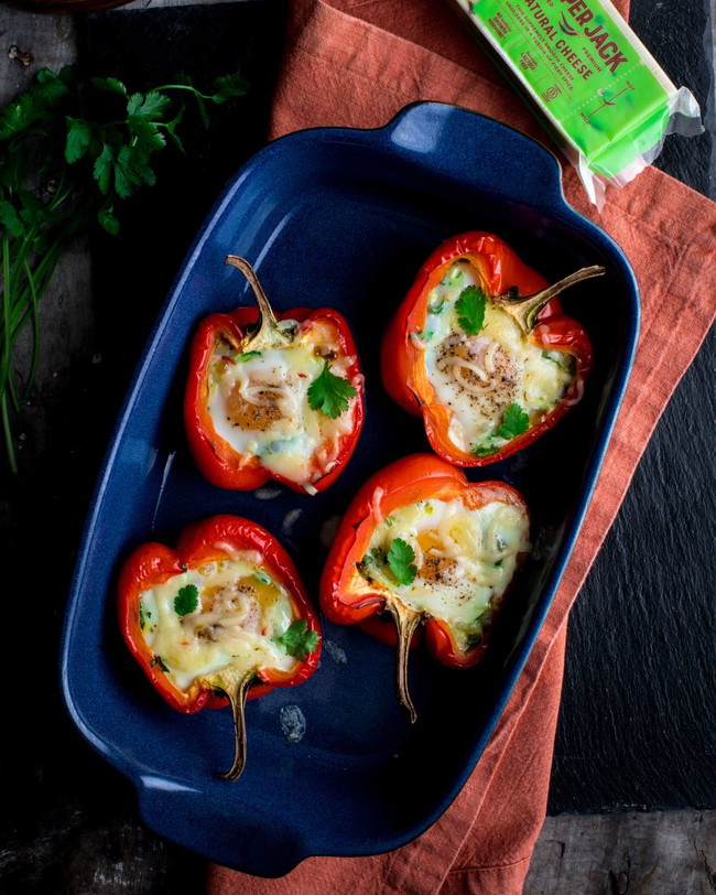 Image of Eggs in Red Peppers