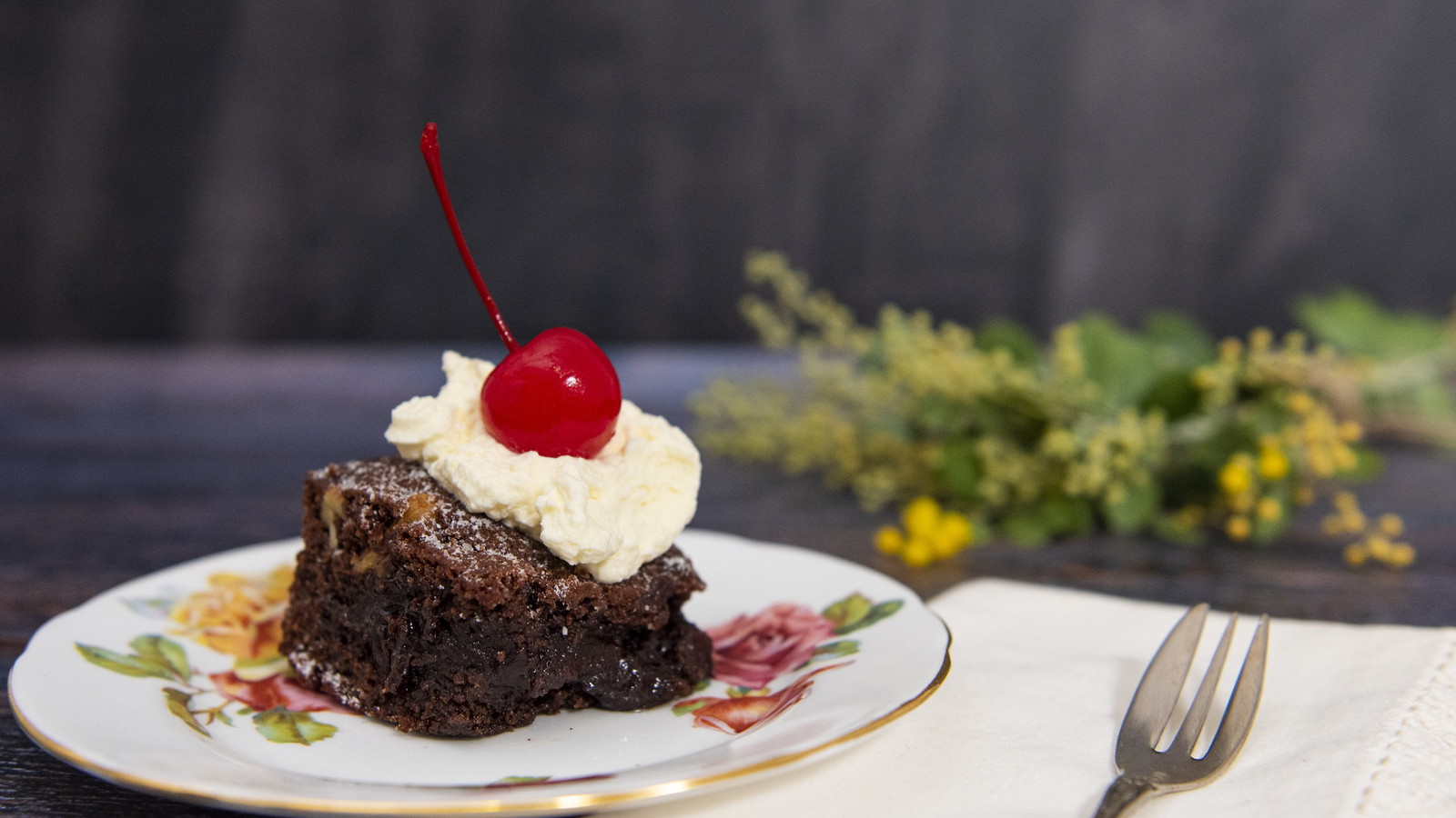 Image of Walnut and Cherry Balsamic Vinegar Brownies 