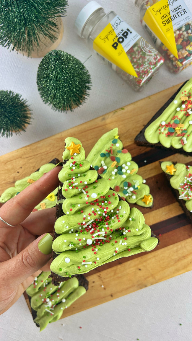 Image of 🎄🍵 Matcha Brownie Christmas Trees: A Festive Holiday Treat 🌟✨