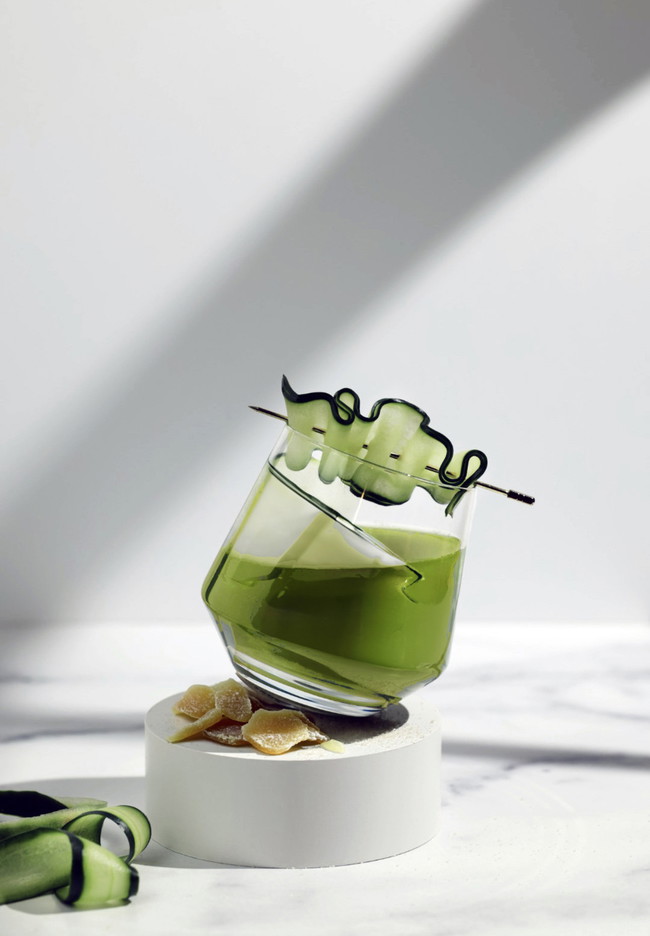 Image of 🍹✨ Emerald Elixir Matcha Cocktail 🍵🥒