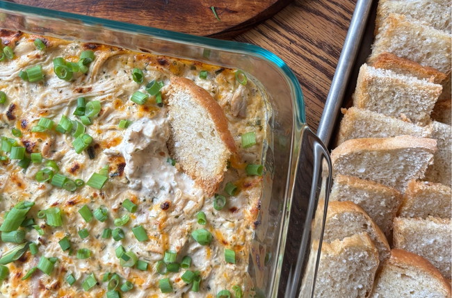 Image of Buffalo Chicken Dip with Sourdough Crackers