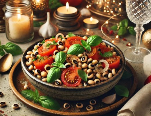 Image of Blackeyed Peas with Tomato Basil and Garlic