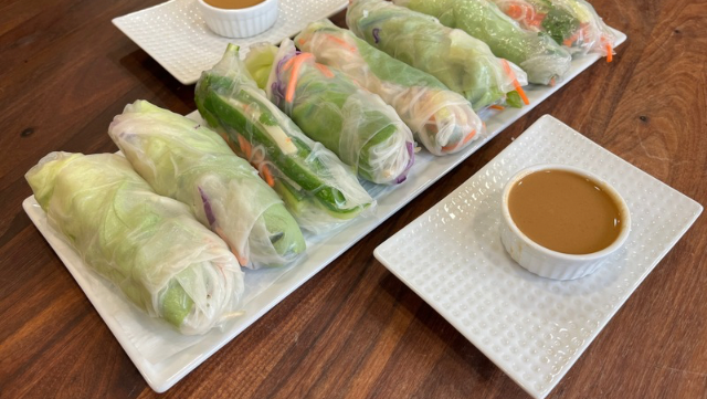 Image of Spring Rolls with Thai Peanut Sauce 