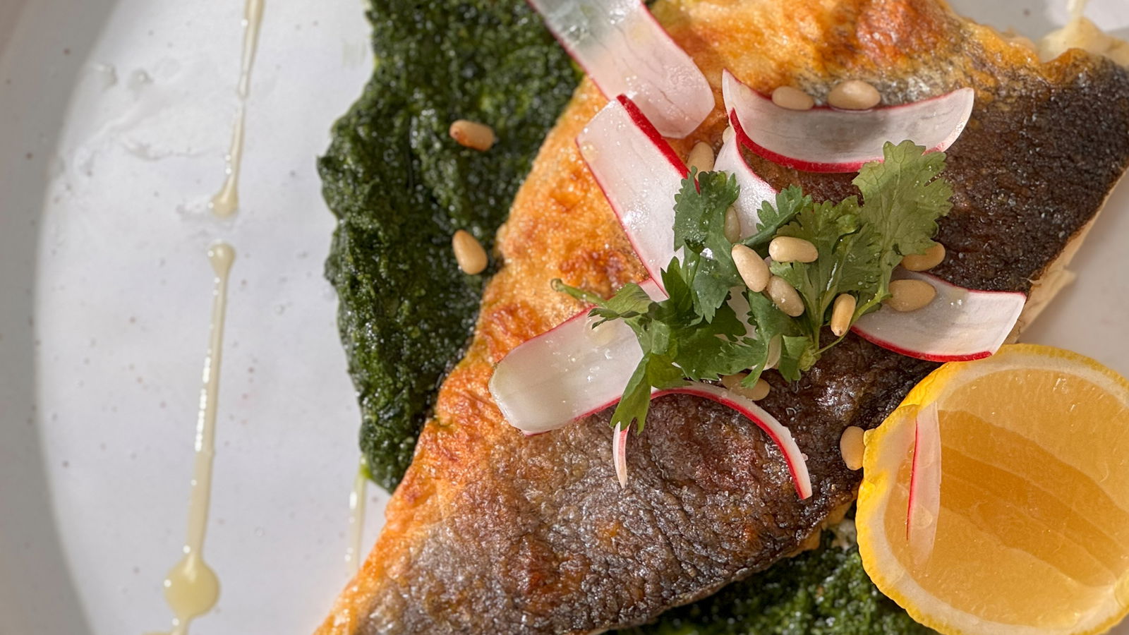 Image of Branzino with Parsley-Spinach Pesto