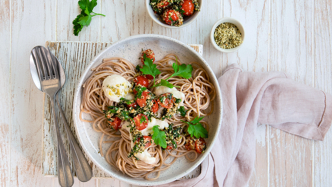 Image of Vegane Pasta mit Blumenkohl-Cashewsauce