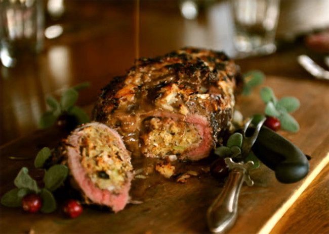 Image of Wild Idea Stuffed Bison Roast with Red Wine Gravy