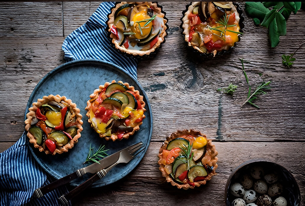 Egg tartlets with ratatouille