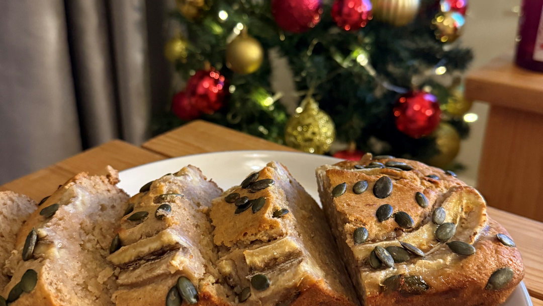 Image of Festive Gingerbread Banana Loaf