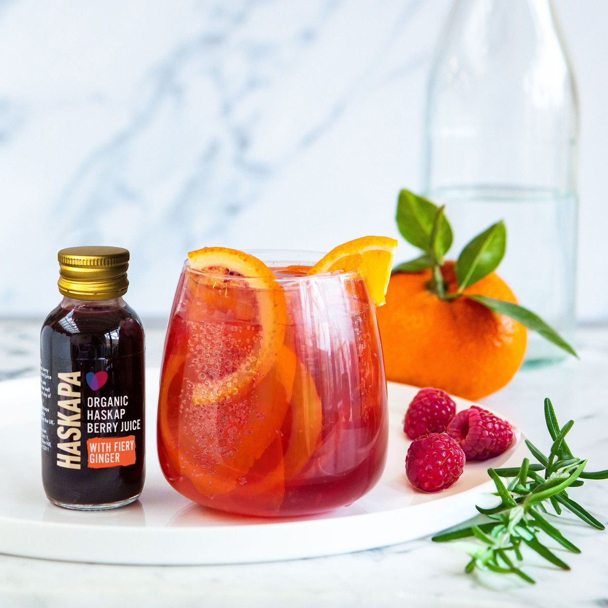 Raspberry, Haskap Berry and Ginger Mocktail