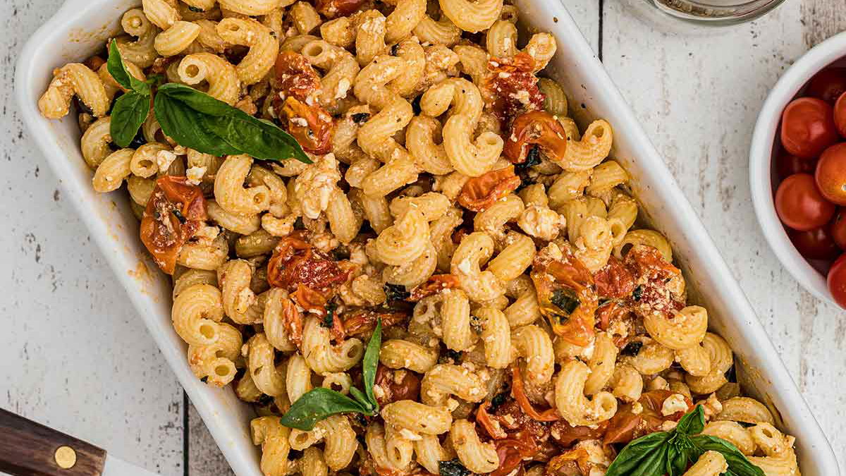 Lactose Free Baked Feta Pasta