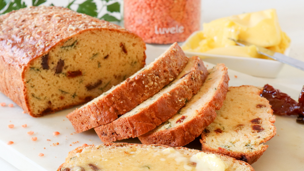 Image of Sun dried tomato and olive red lentil bread