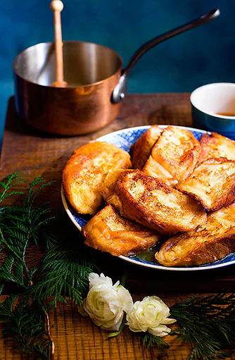 Pain perdu avec sirop d'orange et miel