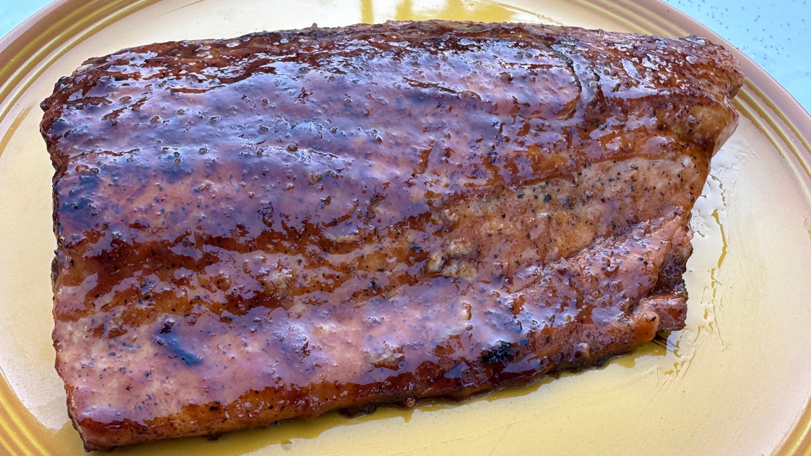 Image of Cherry Chipotle Glazed Salmon on the Griddle