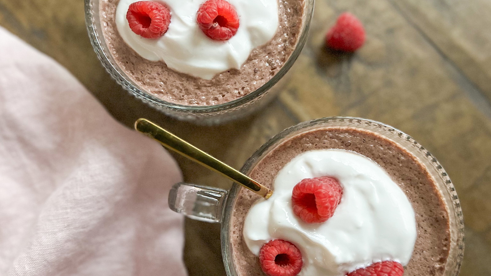 Image of Chocolate Raspberry Cheesecake Chia Pudding