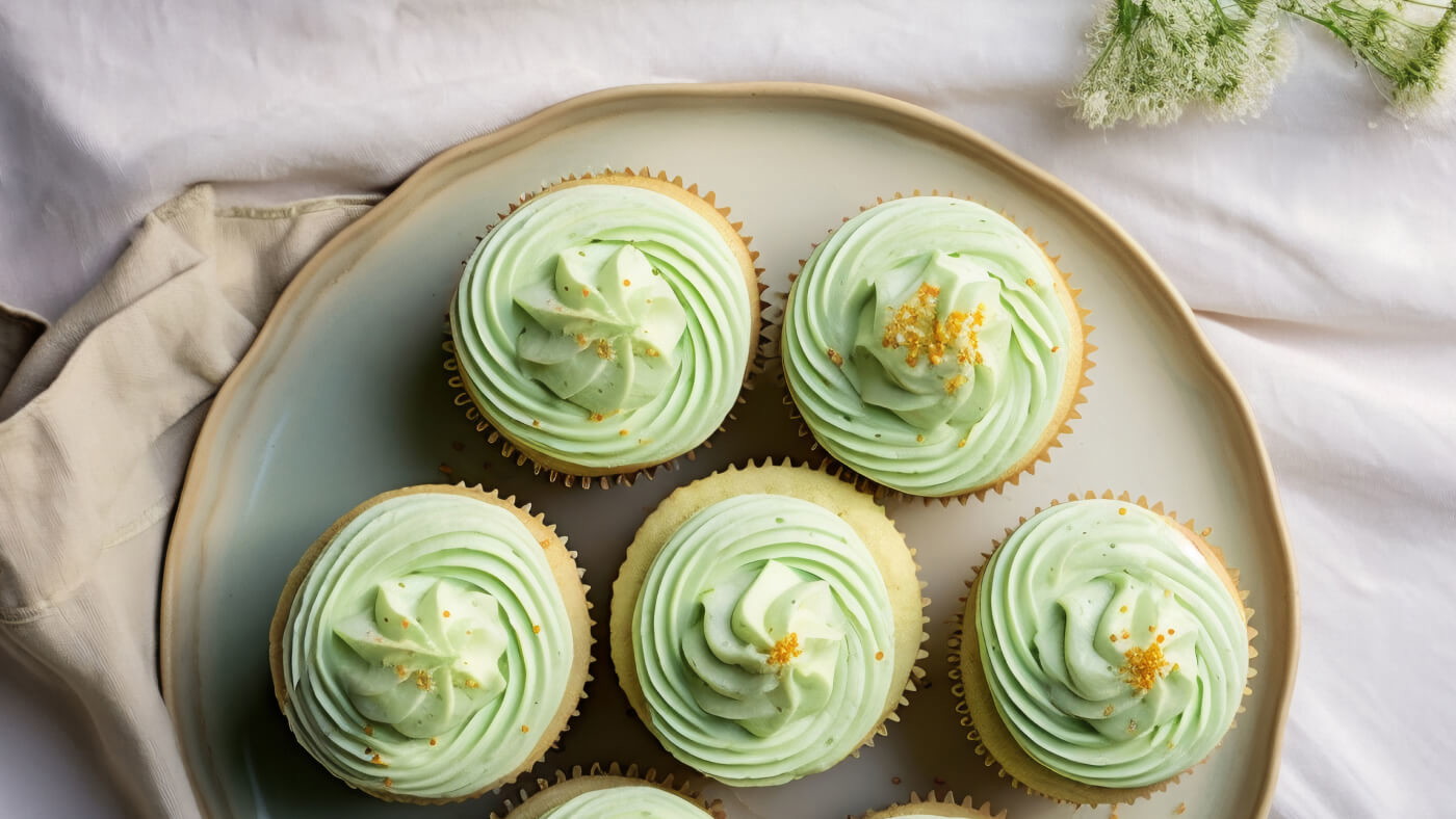 Image of Delicious and Fluffy Matcha Cupcakes Recipe