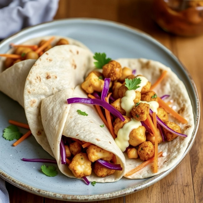 Image of Shawarma Chickpea & Cauliflower Wraps (Allergen friendly, gluten free, fodmap friendly, and vegan)