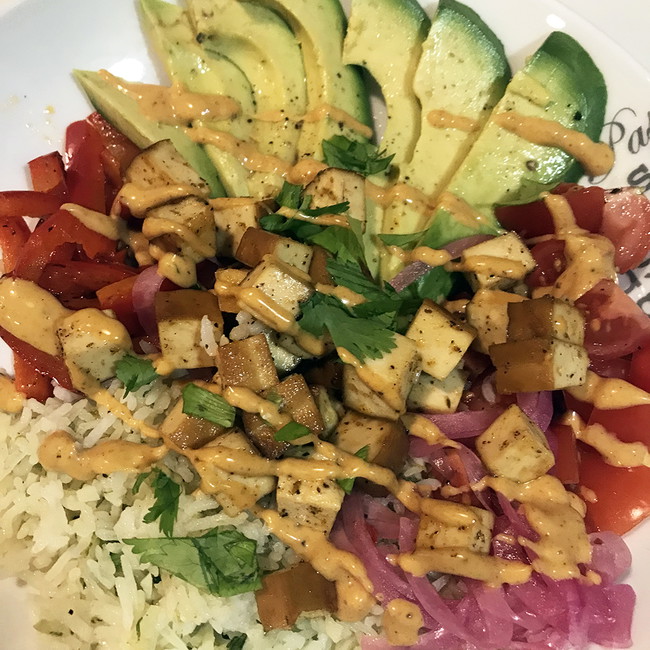 Image of Smoked Tofu Burrito Bowl with Cilantro Lime Rice