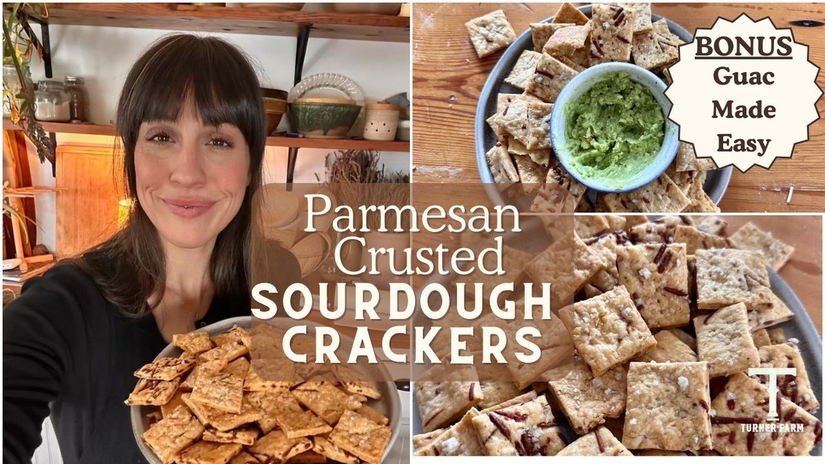 Parmesan Crusted Sourdough Crackers