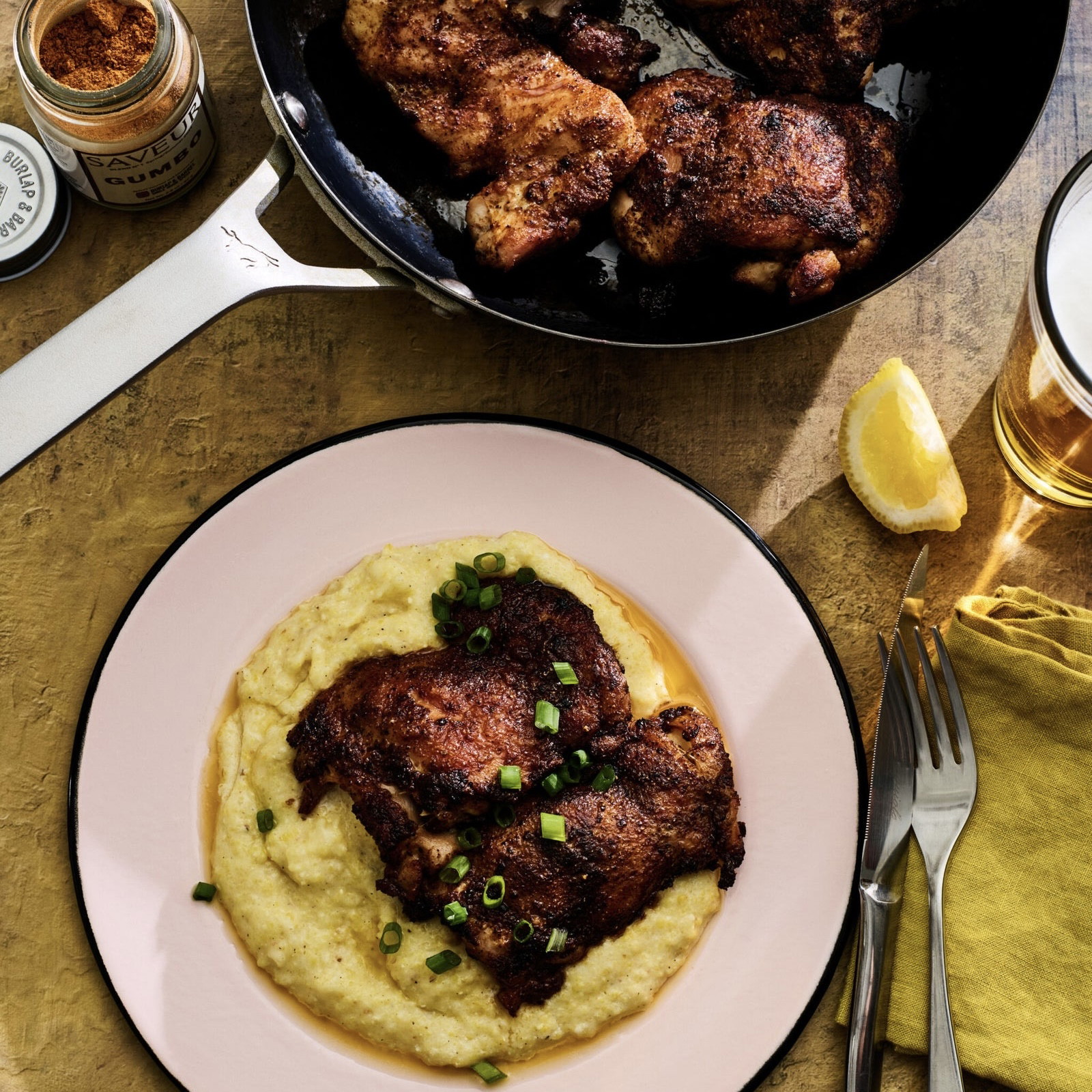 Image of  Recipes Blackened Chicken With Goat Cheese Grits