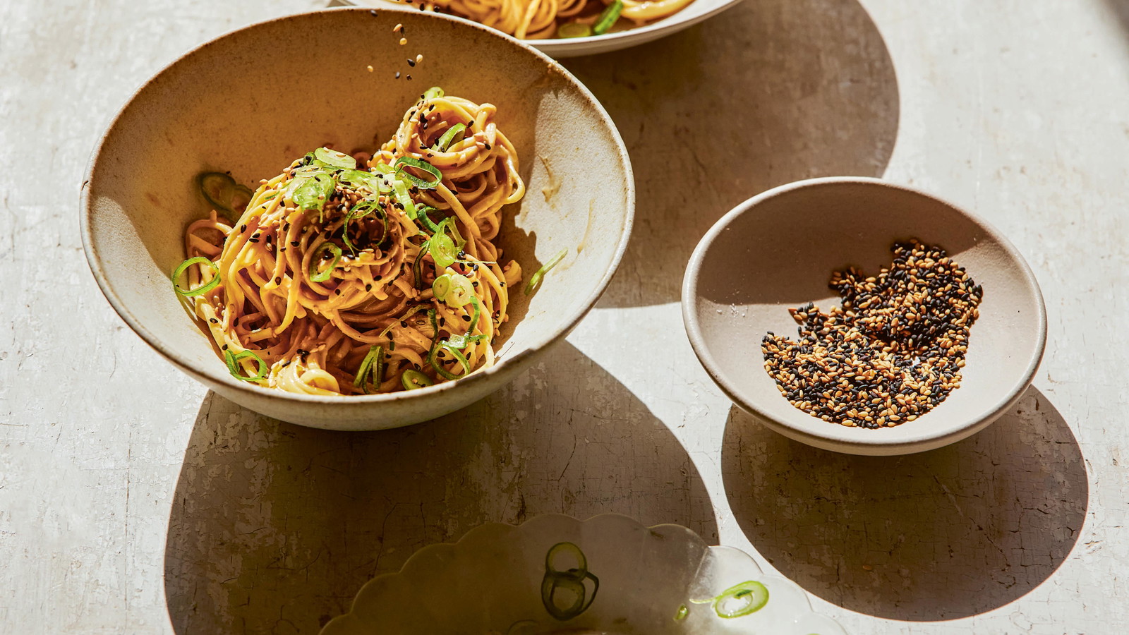 Image of Anna Jones Tahini & Chilli Oil Noodles. 