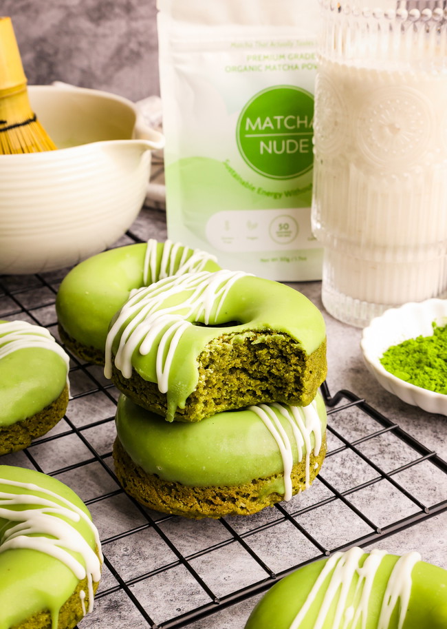 Image of  ✨ Matcha Donuts with Coconut Icing Recipe: A Delicious and Wholesome Treat