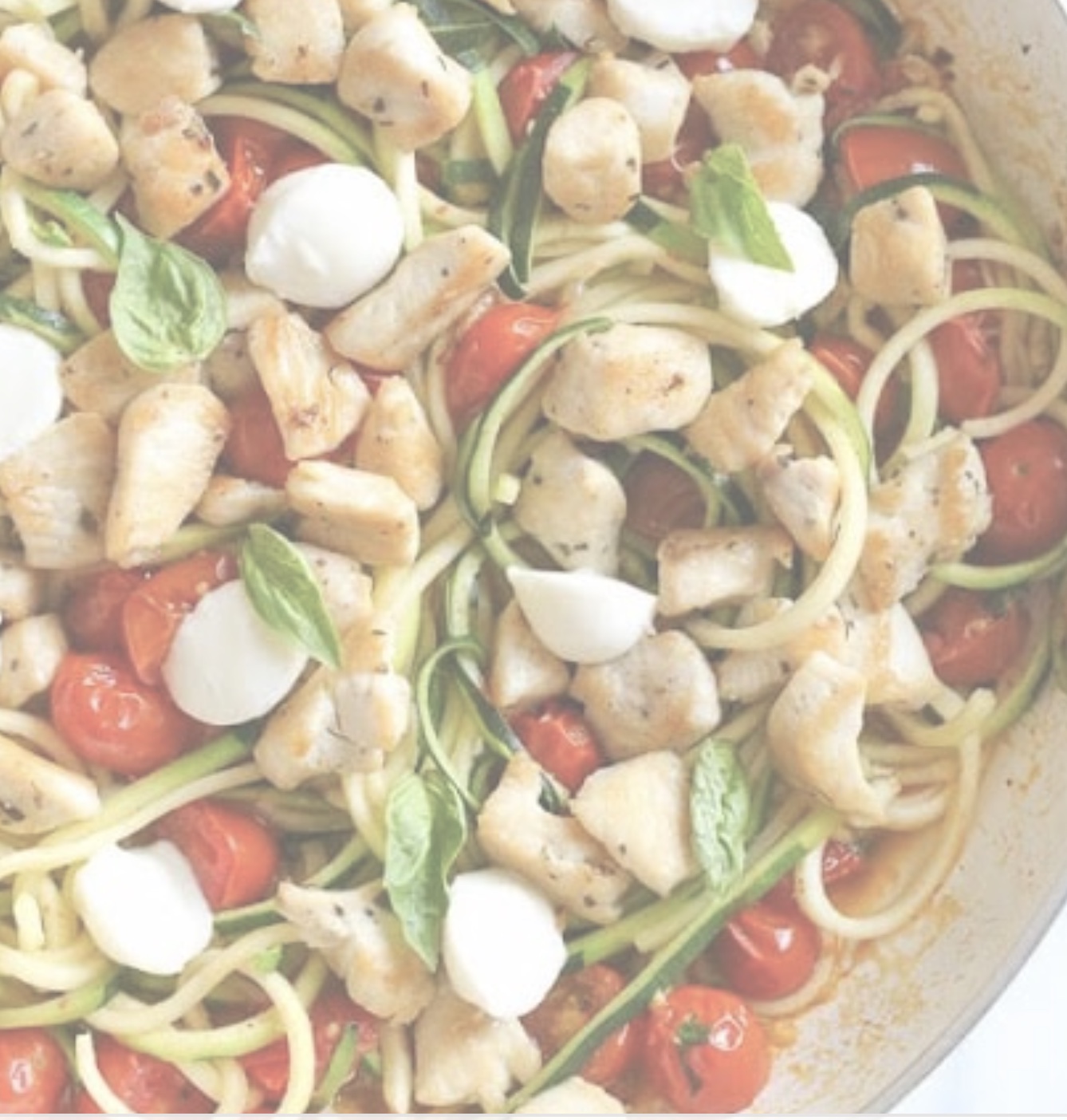 Image of Caprese Chicken and Zucchini Noodles