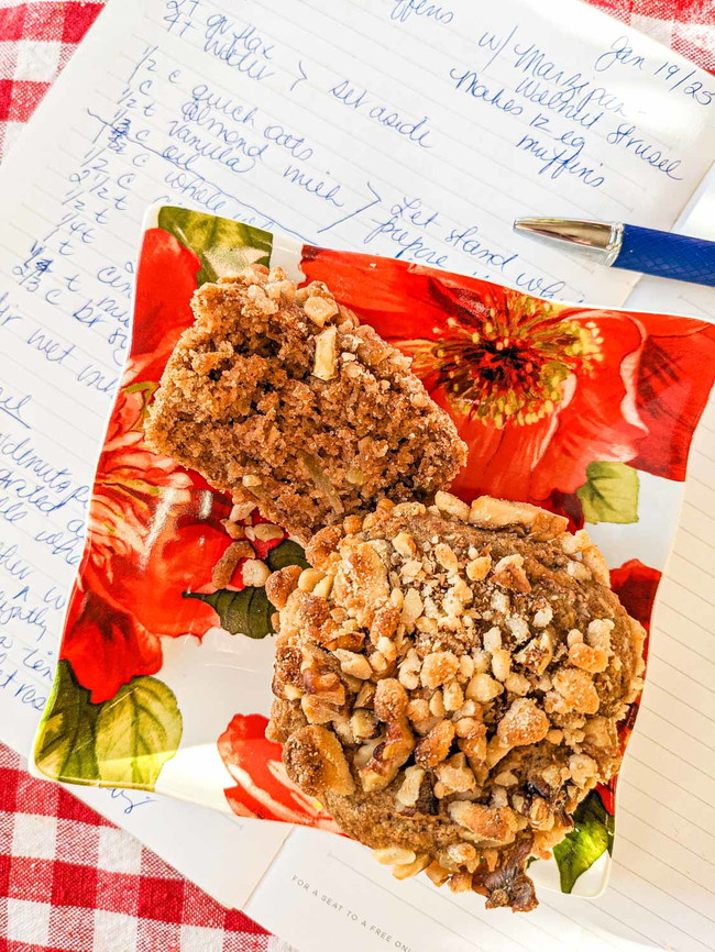 Image of Chunky Apple Muffins with Marzipan-Walnut Streusel Topping