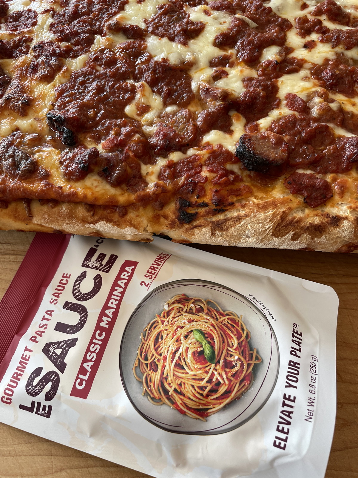 Long Fermented Sourdough Pizza with Sausage and Marinara
