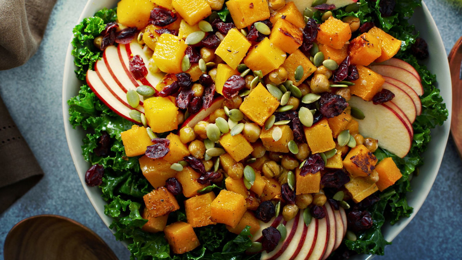 Roasted Butternut Squash Kale Salad