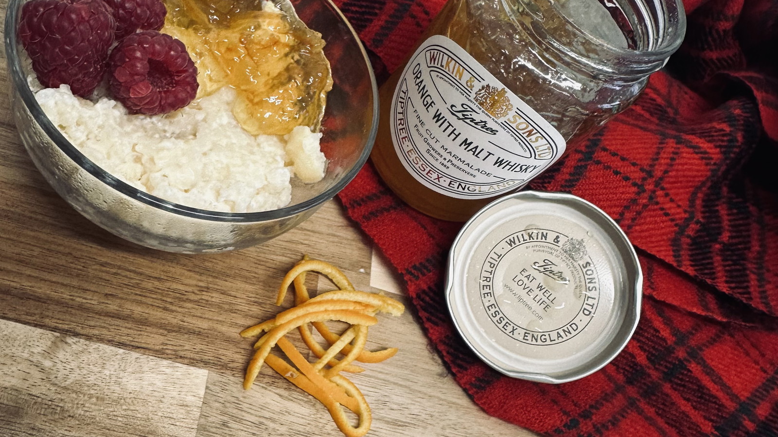 Image of “A touch of Burns” – Rice pudding and Tiptree Orange with Malt Whisky