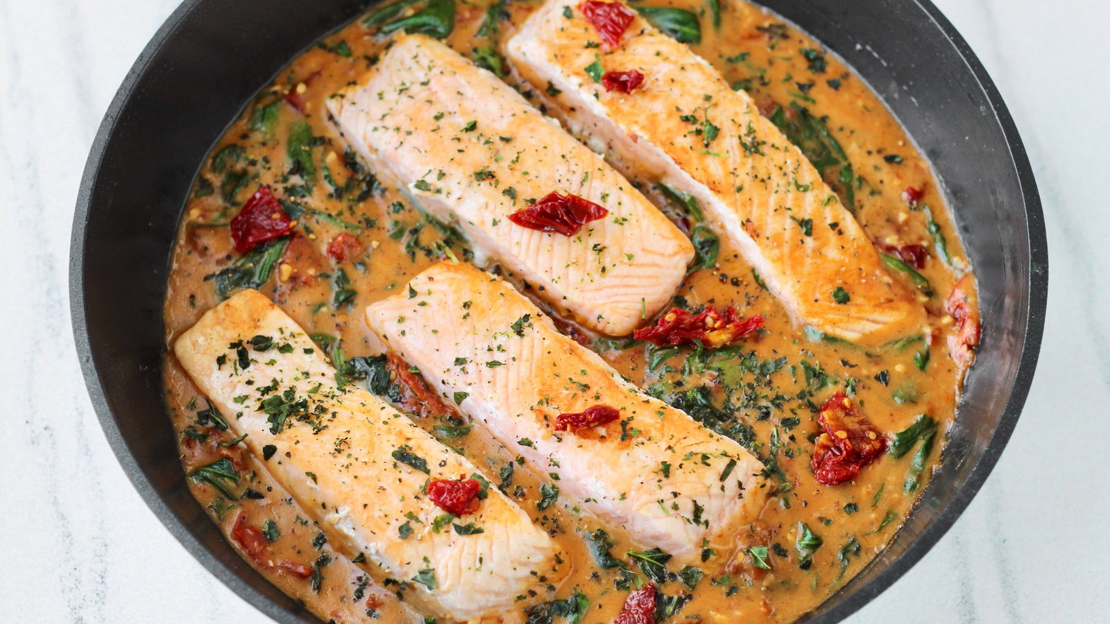 Image of Salmon with Sundried Tomato Cream Sauce 