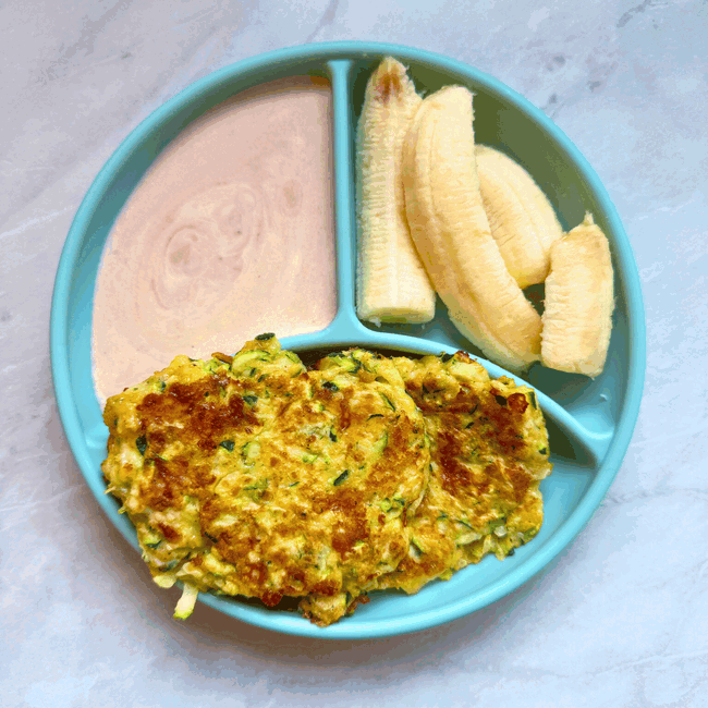 Image of BLW Plate - Zucchini Fritters 