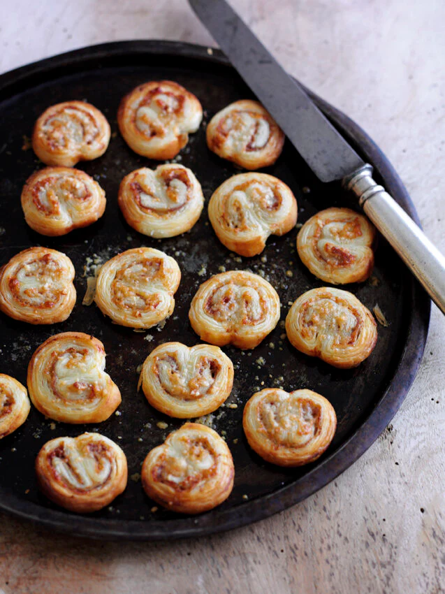 Parma ham and parmesan palmiers
