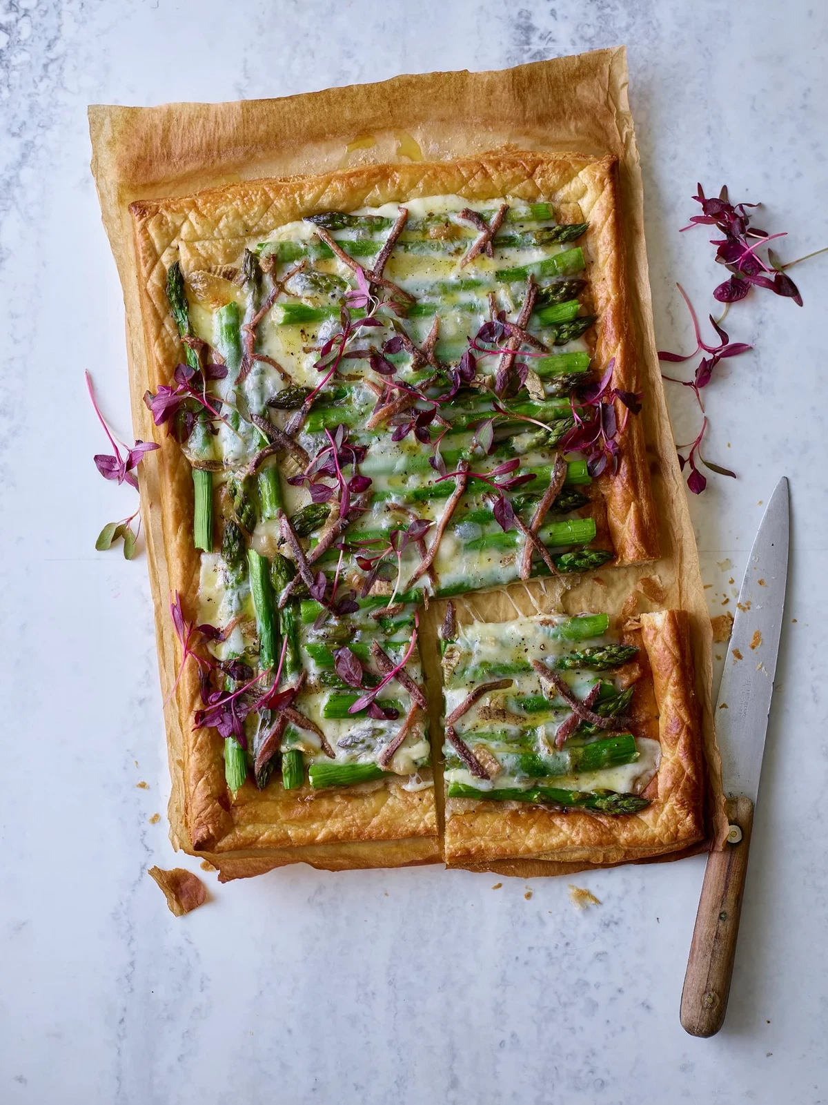 Asparagus, Taleggio & Anchovy Tart