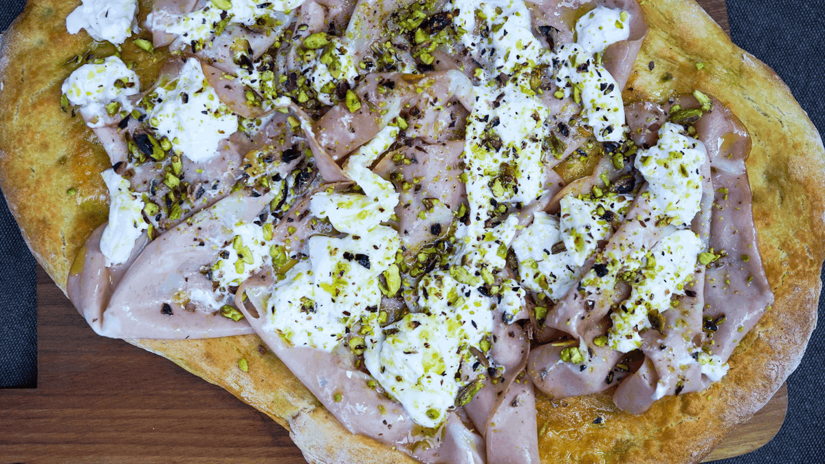 The Ultimate Italian Pizza Recipe: Burrata, Mortadella and Pistachio