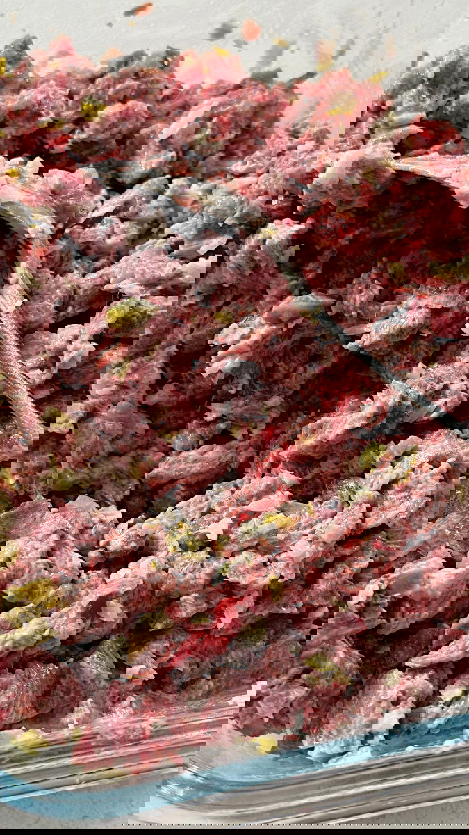 Image of I add approximately ½ the mayo at a time until...