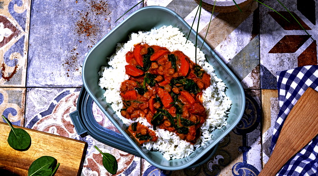 Image of Kichererbsencurry mit Karotten & Spinat