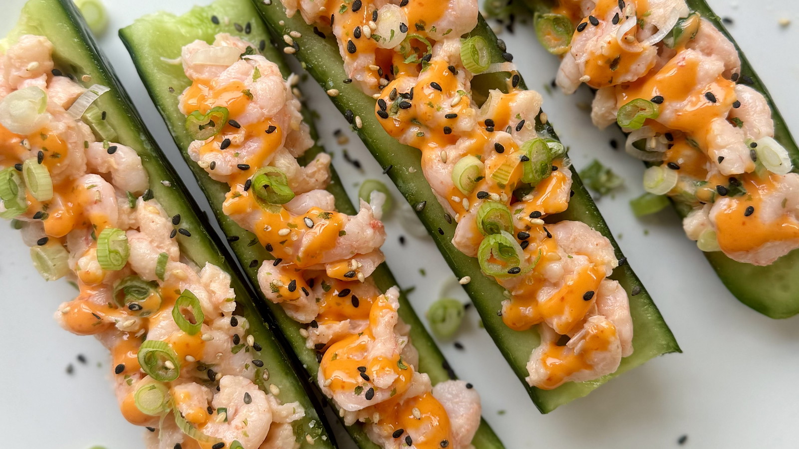 Image of Shrimp Sushi Cucumber Boats with Oregon Bay Shrimp