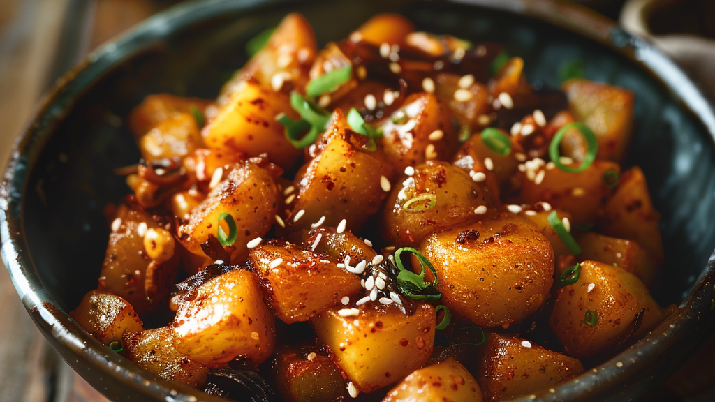 Image of Gamja Jorim (koreanische süße Kartoffeln) - vegan