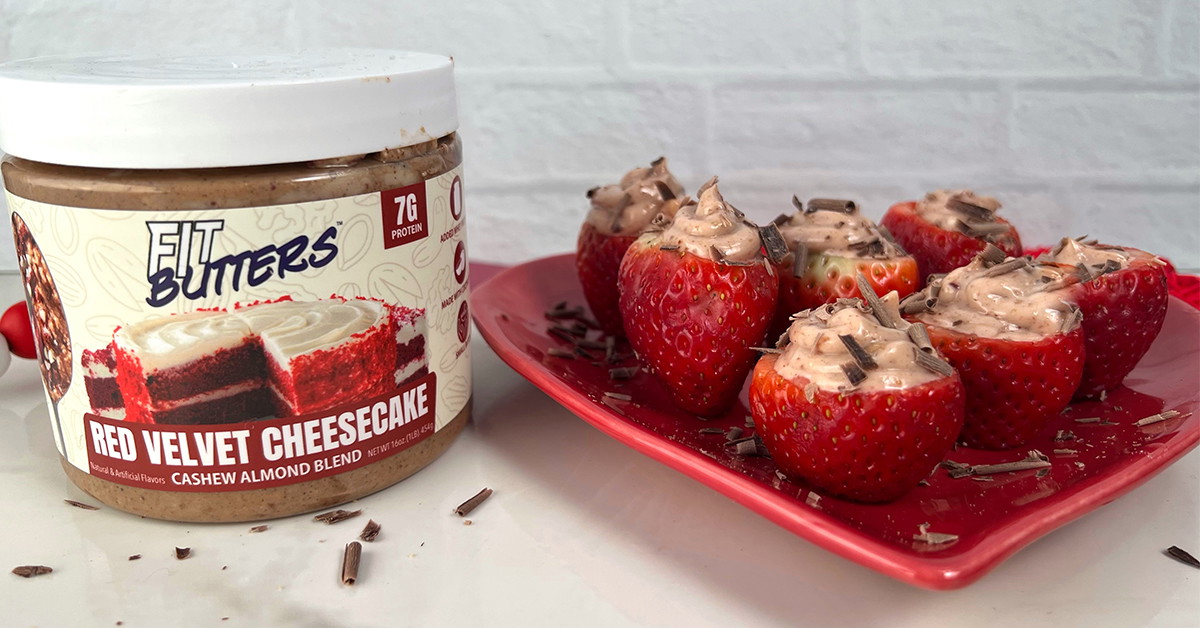 Fit Butters Red Velvet Cheesecake Yogurt Filled Strawberries