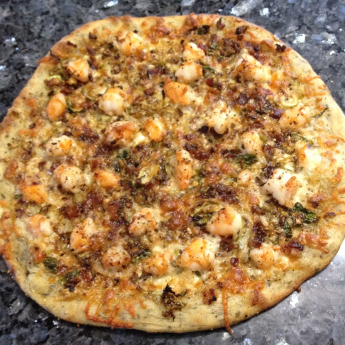 BBQ Shrimp Pizza with Shaved Brussels Sprouts - by customer Mark D
