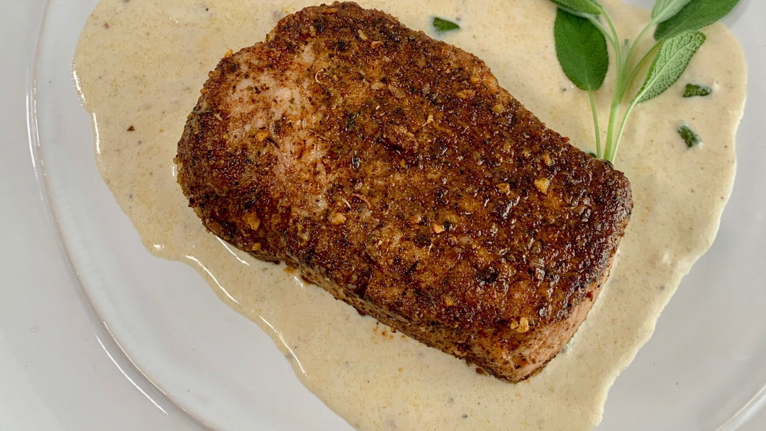 Image of Pork Chops with Sage Cream Sauce