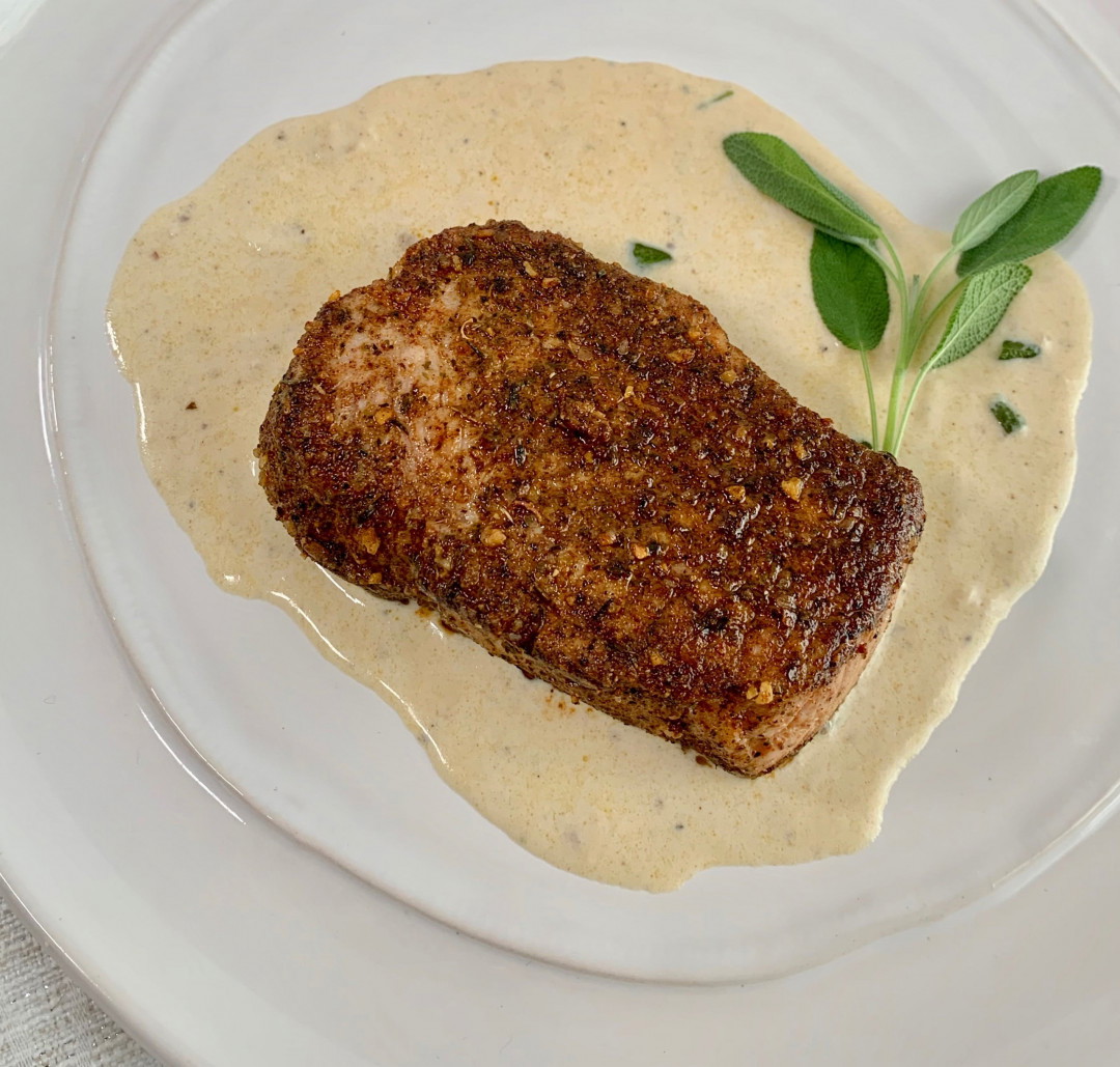 Pork Chops with Sage Cream Sauce
