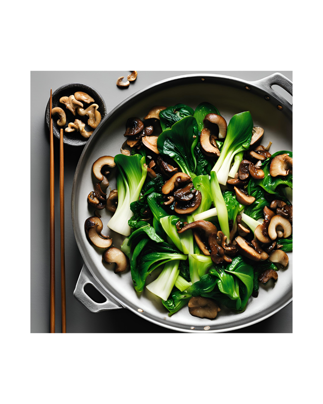 Image of Stir-fry Bok Choy with Mushrooms